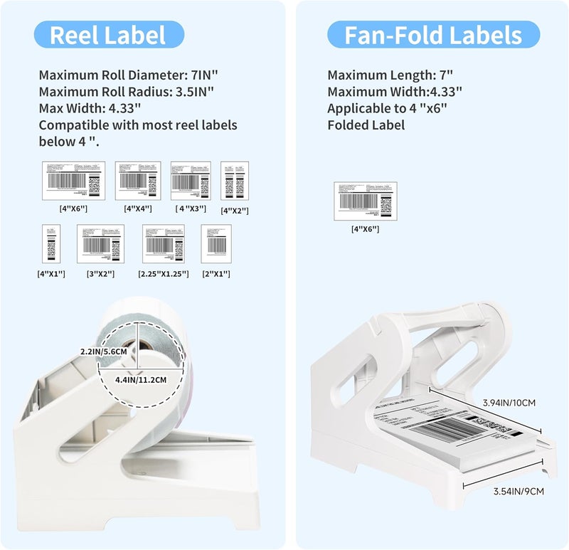 Guermok Thermal Shipping Label Holder for Rolls & Fan-Fold, Fragile Stickers for Shipping, Label Stand Desktop Printer Holder-Home Office Accessory- Sticker Dispenser for Holographic Vinyl - Image 3